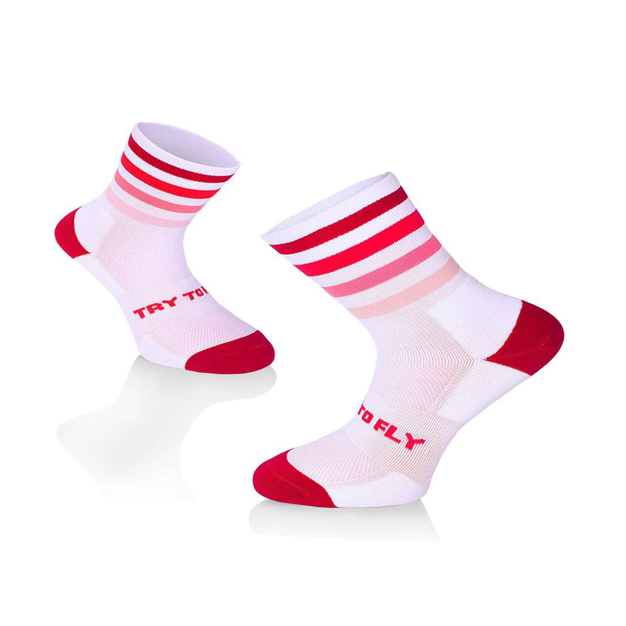 TRY TO FLY Chaussettes running microlon® blanc & rose