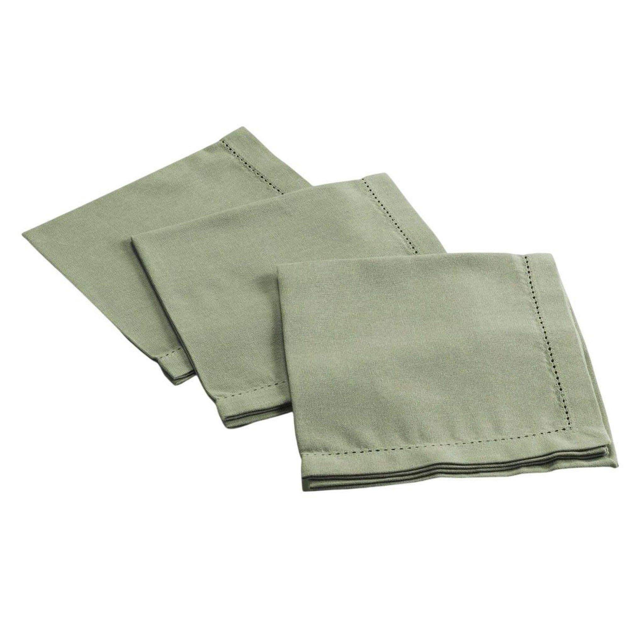 Douceur d'Intérieur Lot de 3 serviettes de table  charline  40x40cm kaki