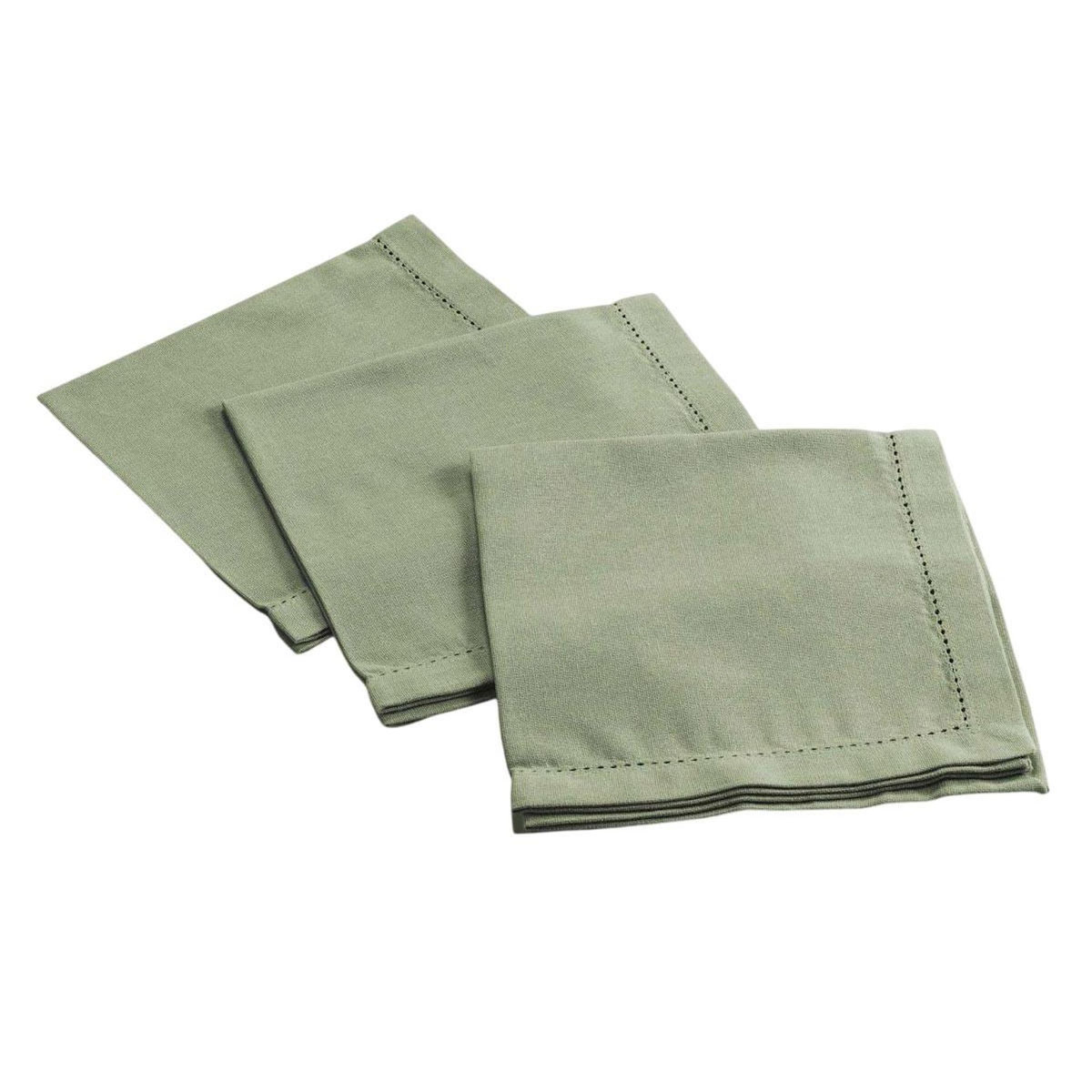 Paris Prix Lot de 3 Serviettes de Table  Charline  40x40cm Kaki