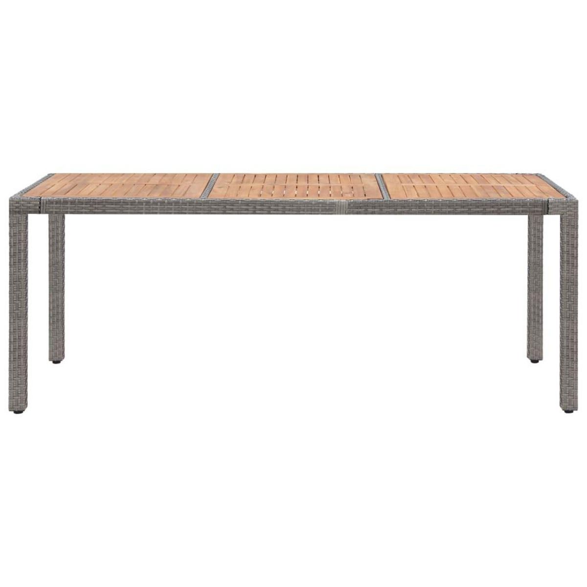 VIDAXL Table de jardin Gris 190x90x75cm Resine tressee et acacia