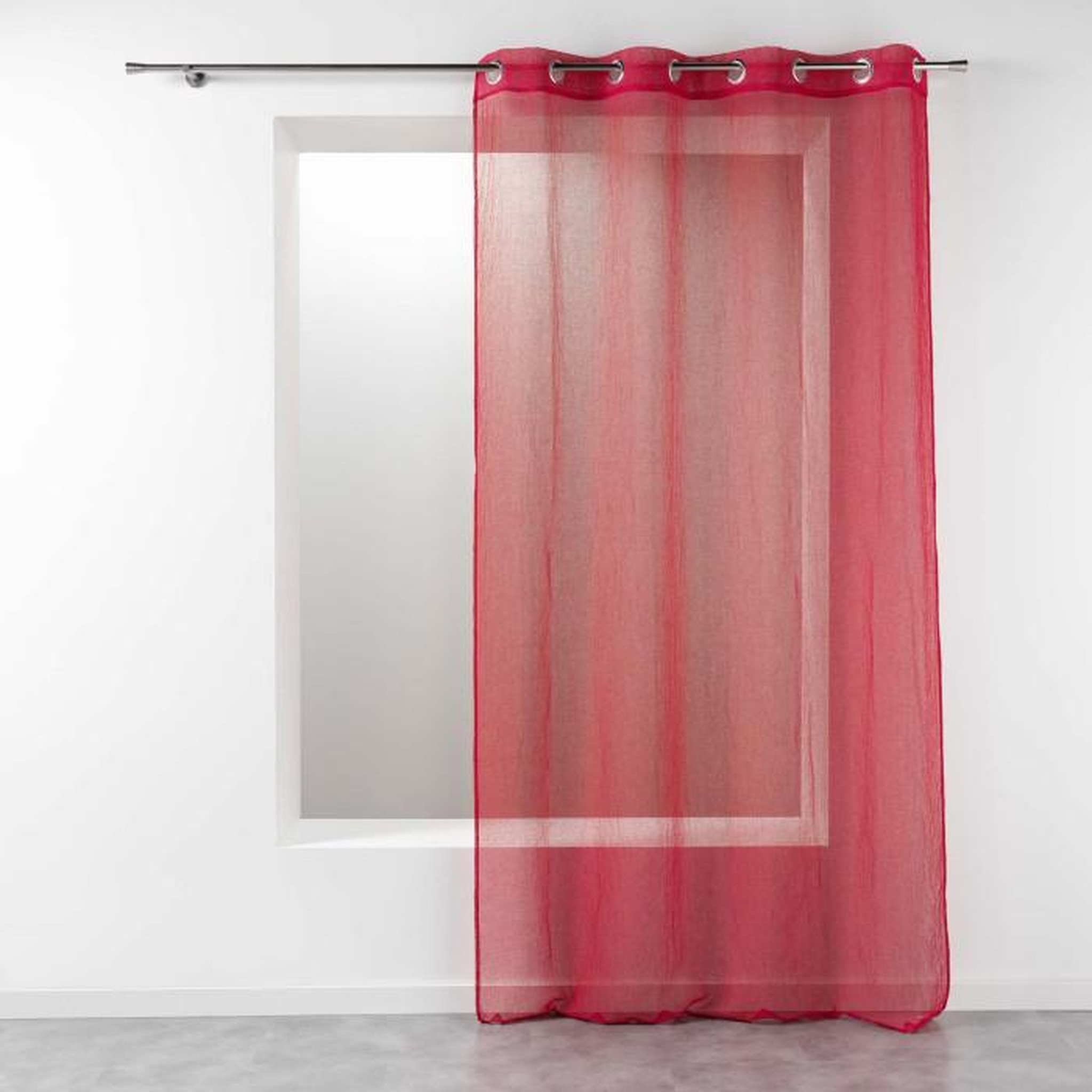 Voir la diapositive 1 : Paris Prix Rideau Voilage Étamine  Telma  140x280cm Rouge