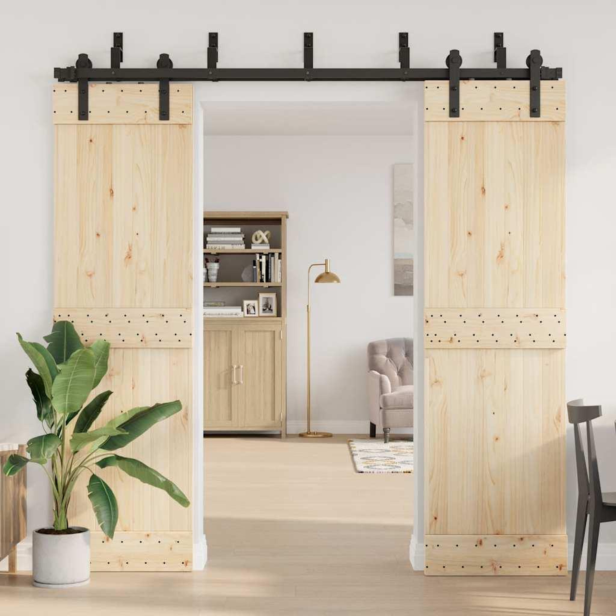 Voir la diapositive 2 : VIDAXL Supports de derivation pour portes de grange 5 pcs rails plats