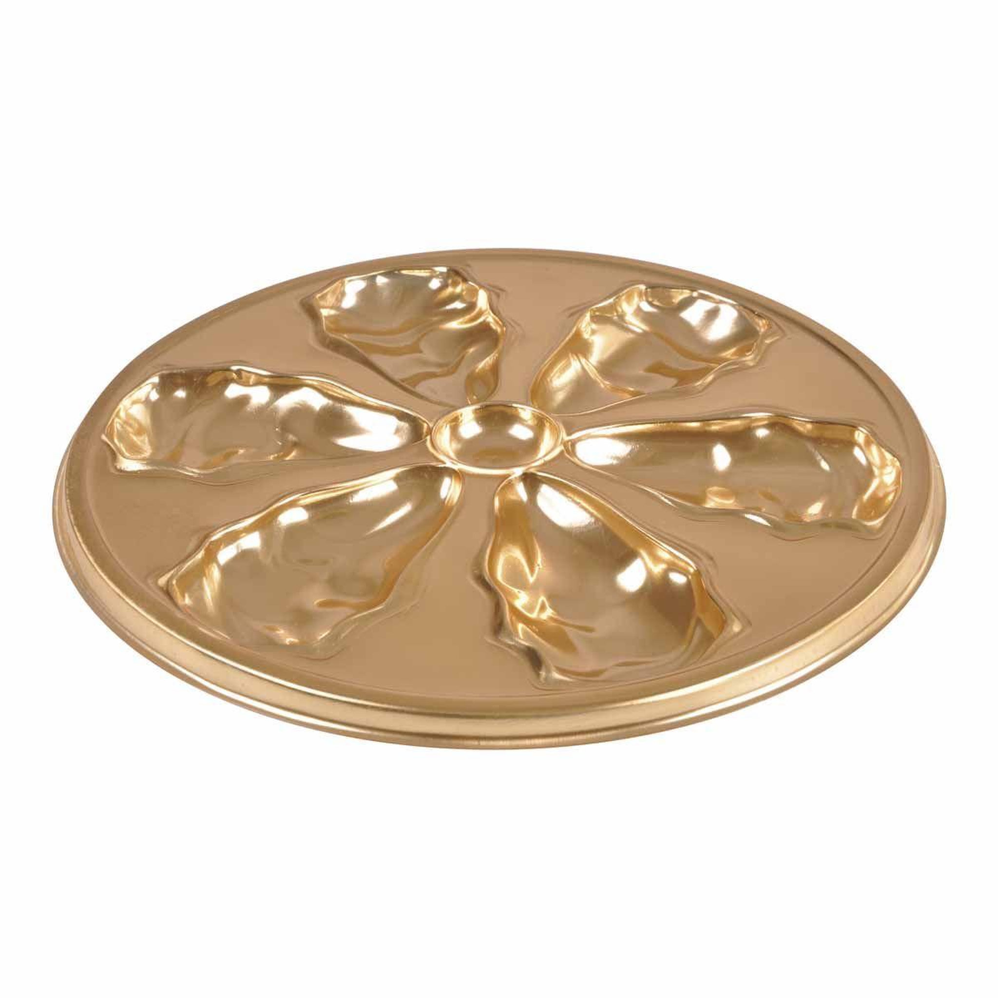 Voir la diapositive 2 : HOMEA Lot de 2 Plateaux à Huîtres  Lise  25cm Or