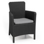 Voir la diapositive 1 : Fauteuil de jardin et coussin résine gris anthracite TRENTON
