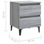 Voir la diapositive 6 : VIDAXL Tables de chevet pieds en metal 2 pcs Sonoma gris 40x35x50 cm