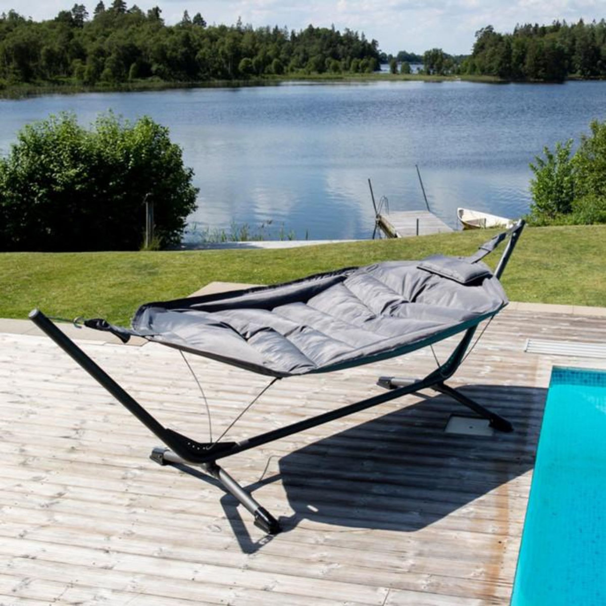 Paris Prix Hamac en Tissu  Nino  305cm Noir