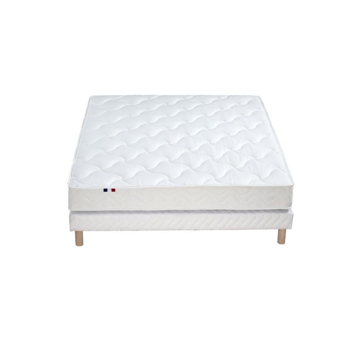 IDLITERIE Ensemble matelas 100% latex 3 zones et sommier Essentiel - qualité française