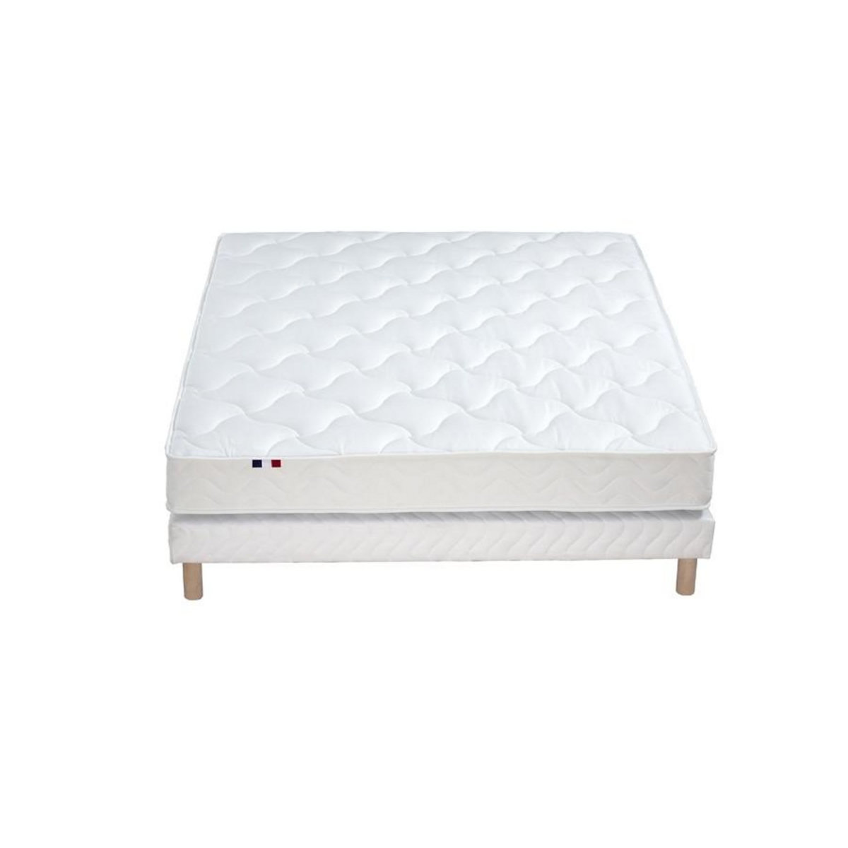 IDLITERIE Ensemble matelas 100% latex 3 zones et sommier Essentiel - qualité française