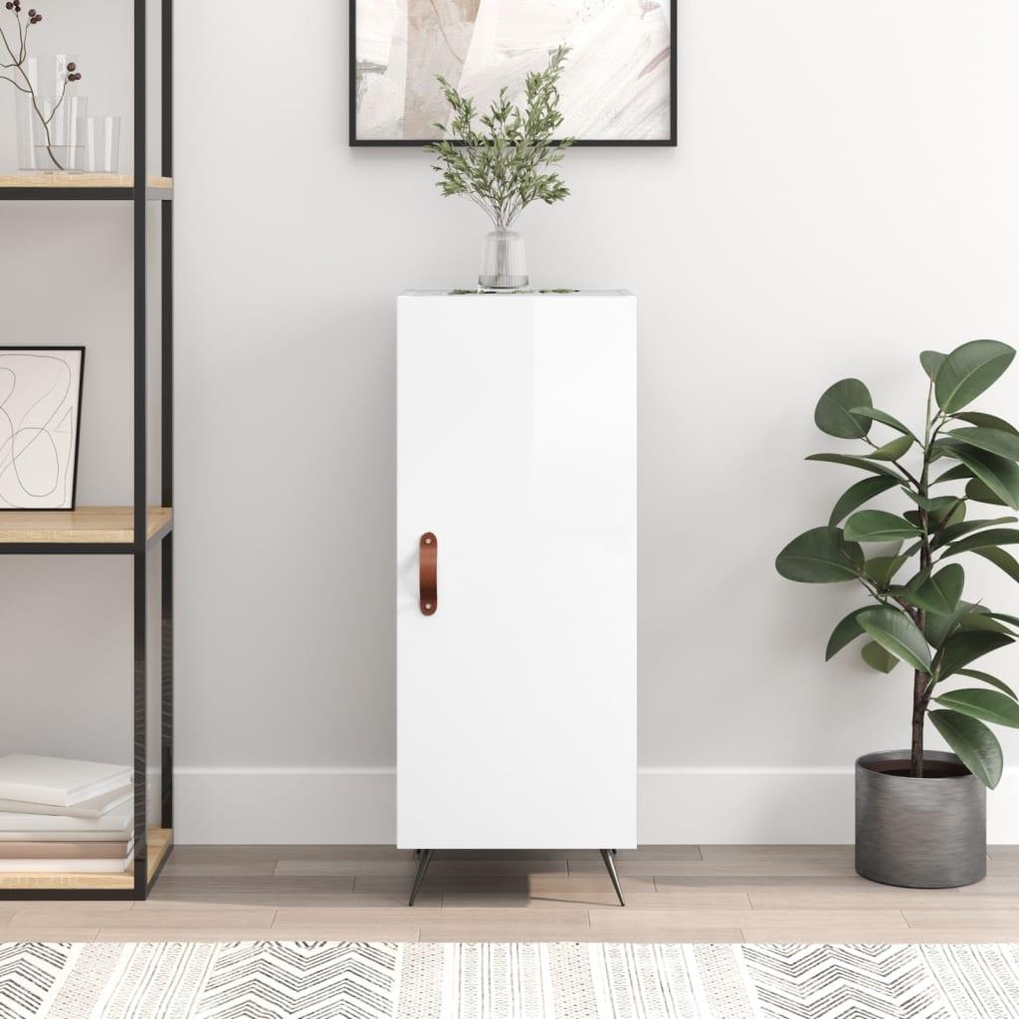 VIDAXL Buffet Blanc brillant 34,5x34x90 cm Bois d'ingenierie