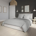 DODO Housse de couette Influence Percale Pierre. Coloris disponibles : Gris