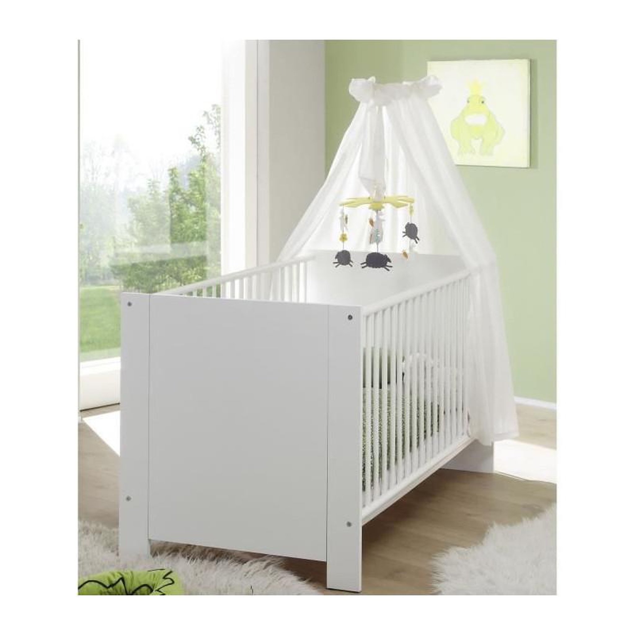 Voir la diapositive 2 : TREND TEAM OLIVIA Chambre Bebe Complete : Lit 70*140 cm + Armoire + Commode - blanc