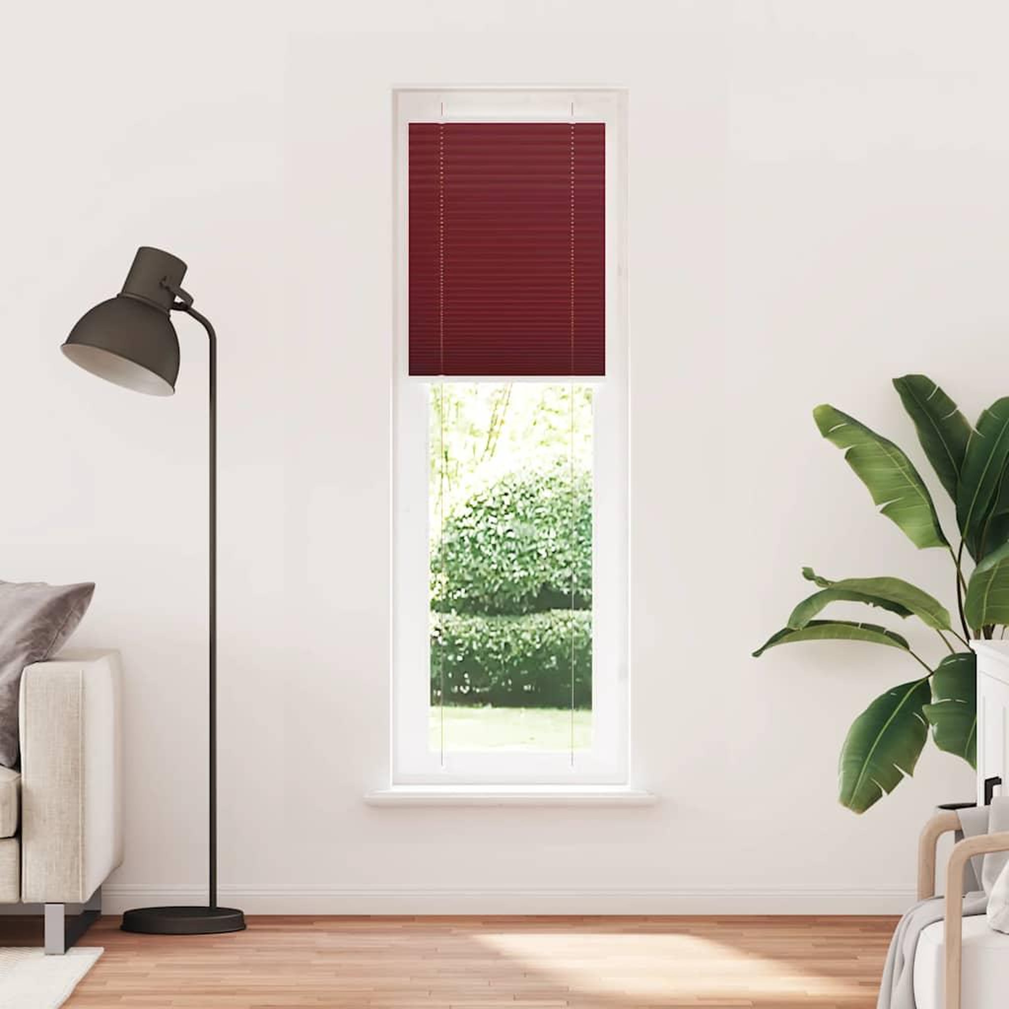 Voir la diapositive 2 : VIDAXL Store plisse rouge bordeaux 60x200 cm largeur du tissu 59,4 cm
