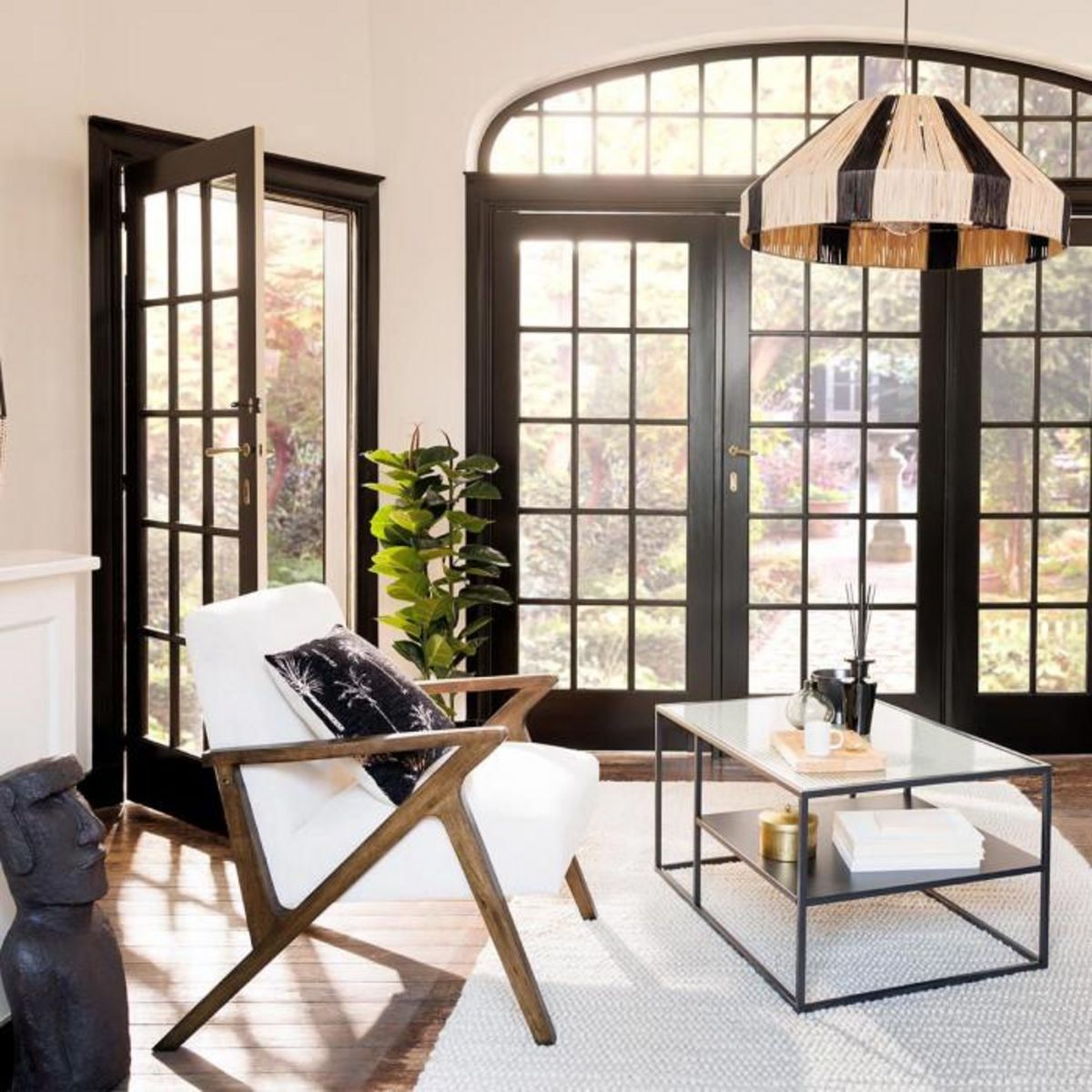 ATMOSPHERA Fauteuil Design  Orac  81cm Ivoire & Marron