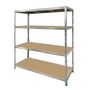 Voir la diapositive 5 : EUROSPEN Etagère de rangement modulable et polyvalente pour atelier, garage cave ...Charges Lourdes -180x150x40cm - Gris