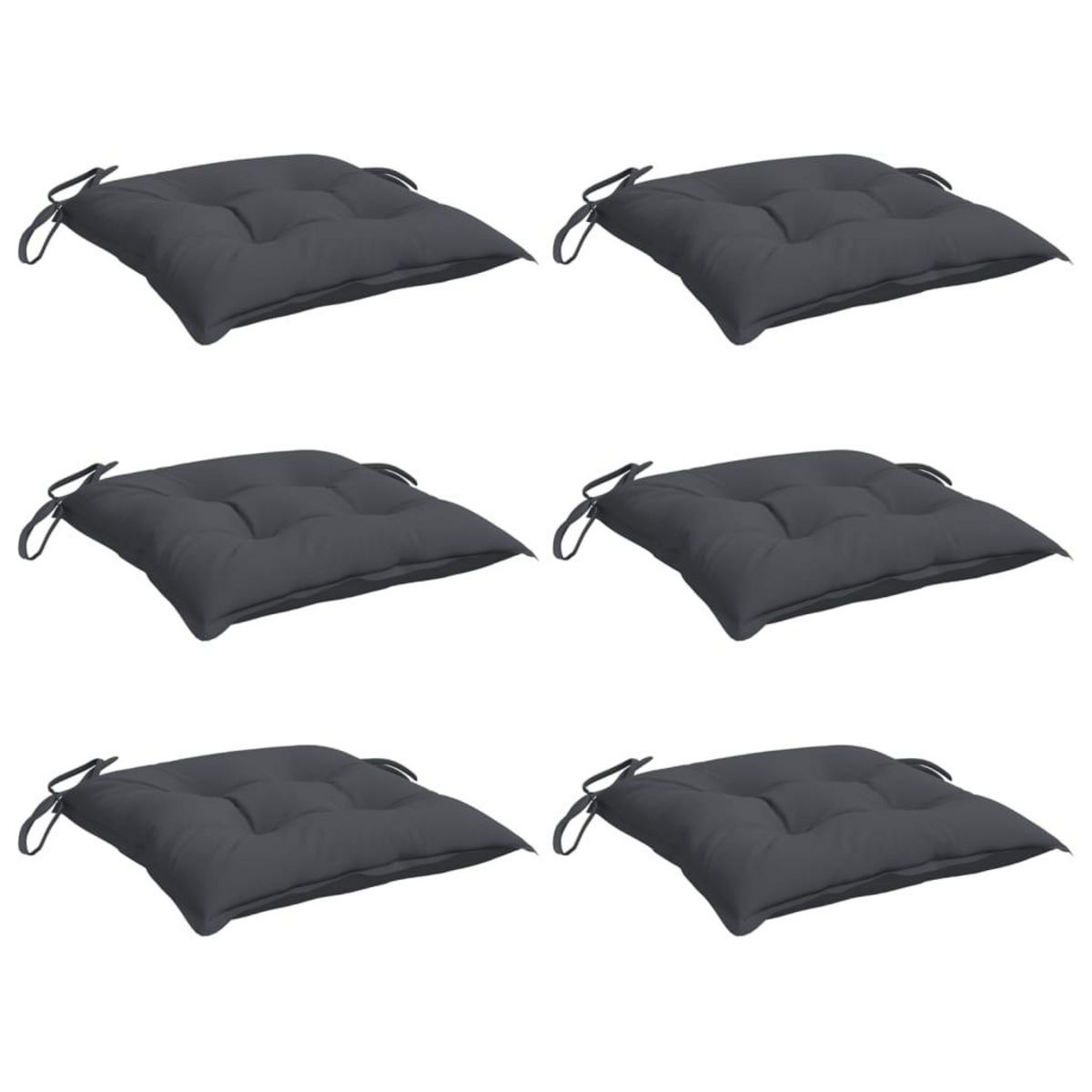 VIDAXL Coussins de chaise lot de 6 anthracite 40x40x7 cm