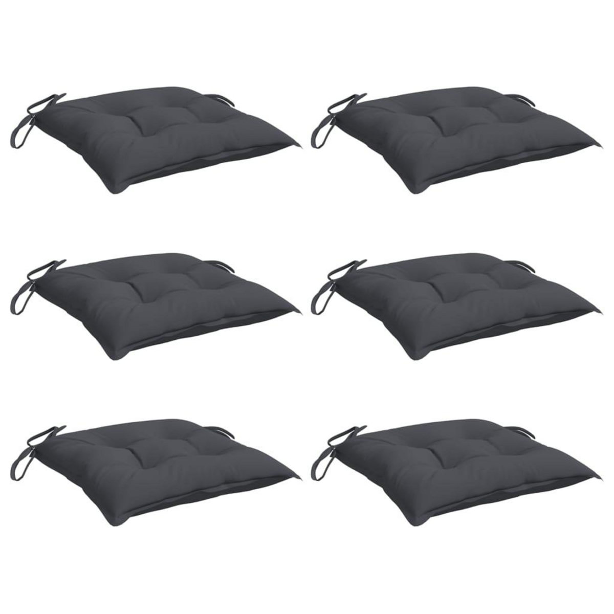 VIDAXL Coussins de chaise lot de 6 anthracite 40x40x7 cm
