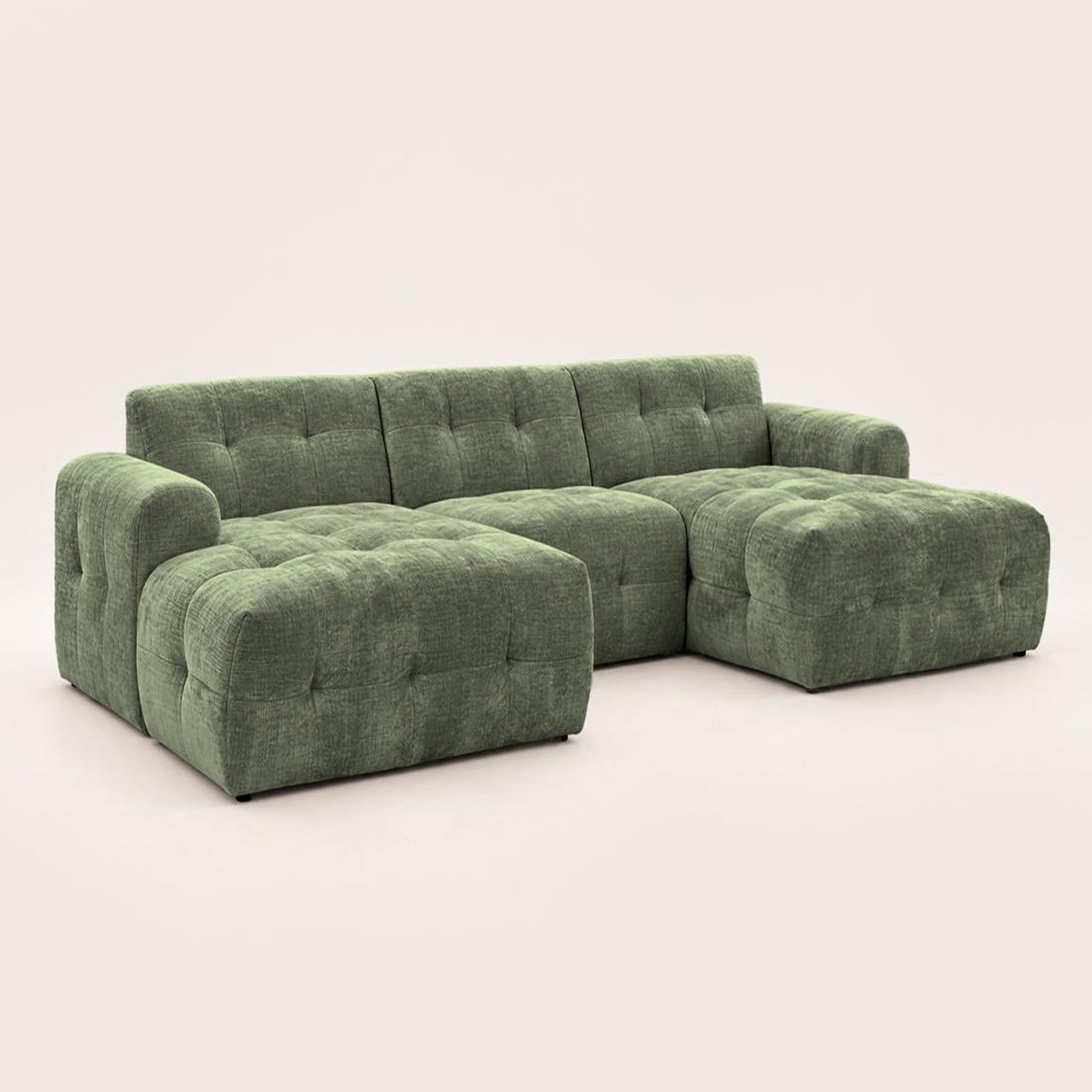 Voir la diapositive 6 : BEST MOBILIER Diane - canapé panoramique en u 6 places en velours texturé