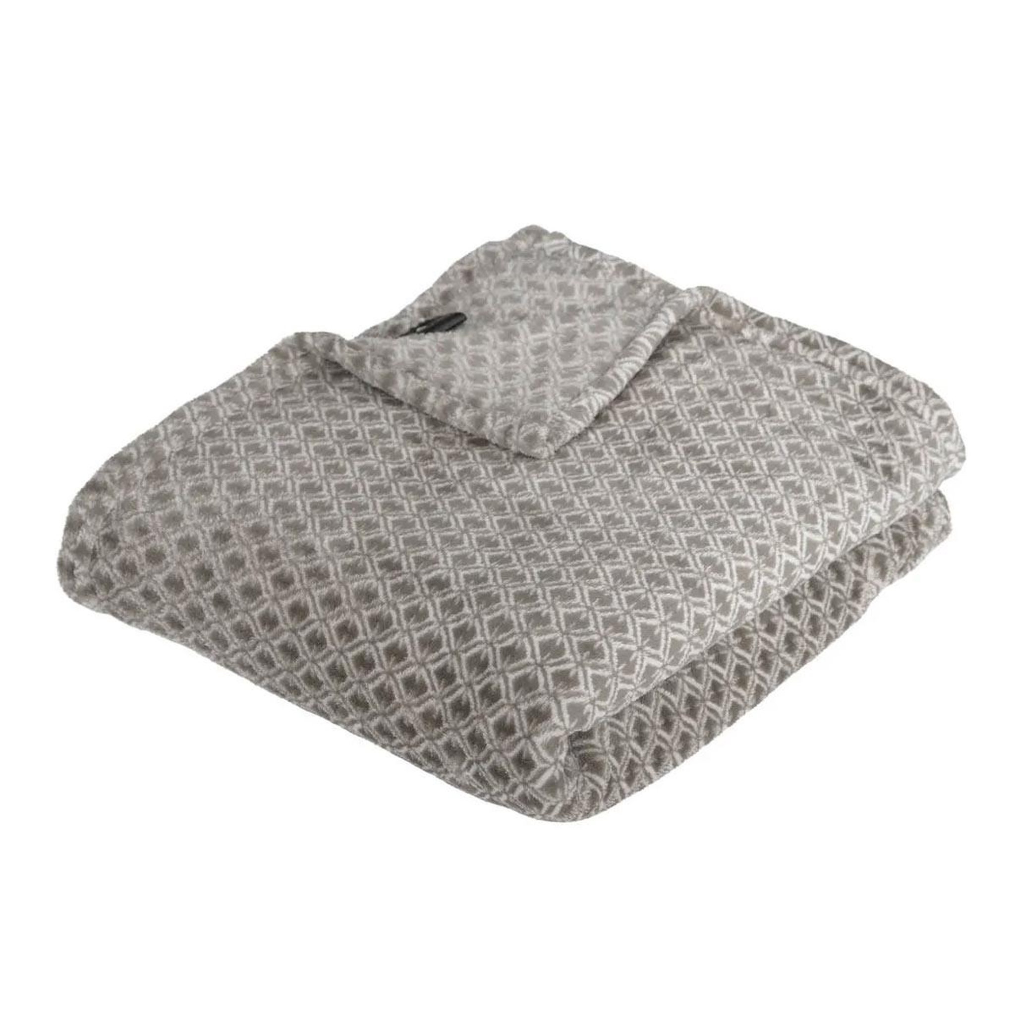 ATMOSPHERA Plaid flanelle imprimé  otto  125x150cm gris