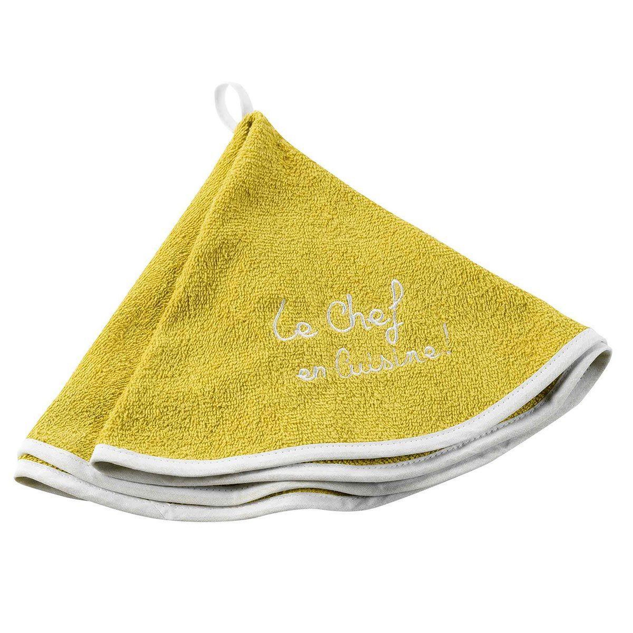 Douceur d'Intérieur Essuie-main rond  cuistot  60cm jaune