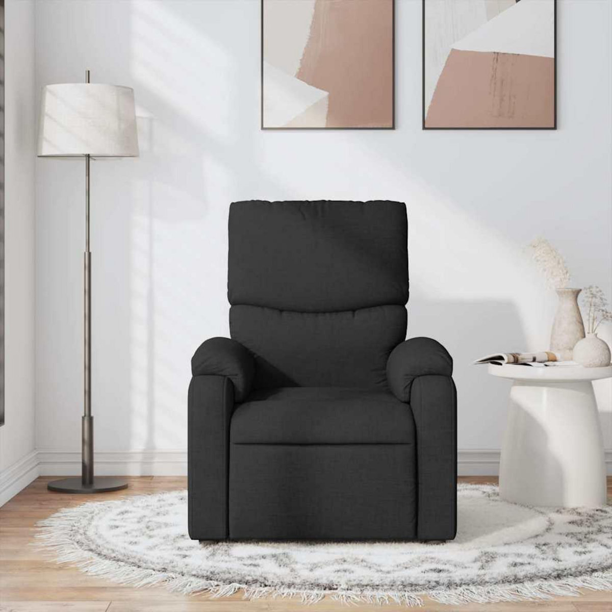 VIDAXL Fauteuil de massage inclinable Noir Tissu