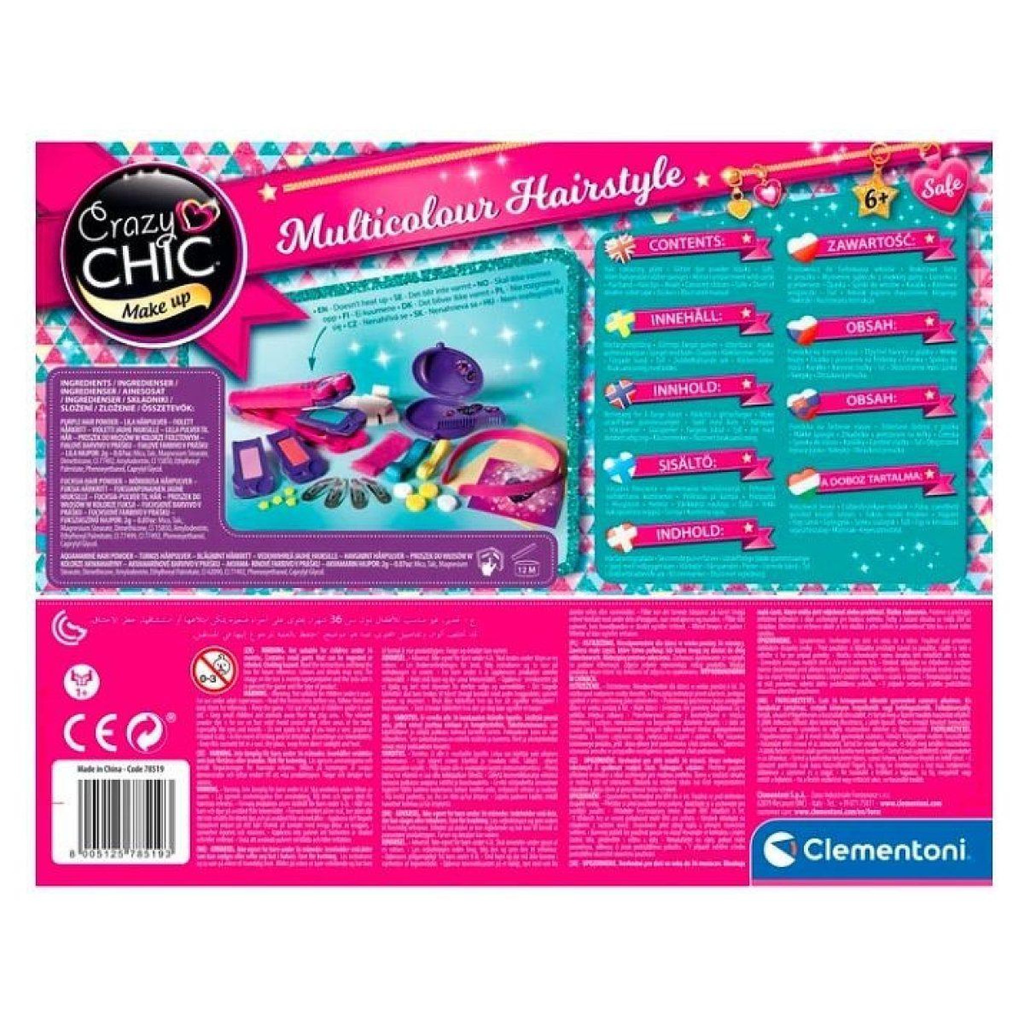 Voir la diapositive 4 : CLEMENTONI Coffret coiffure  18773 crazy chic - mèches folles