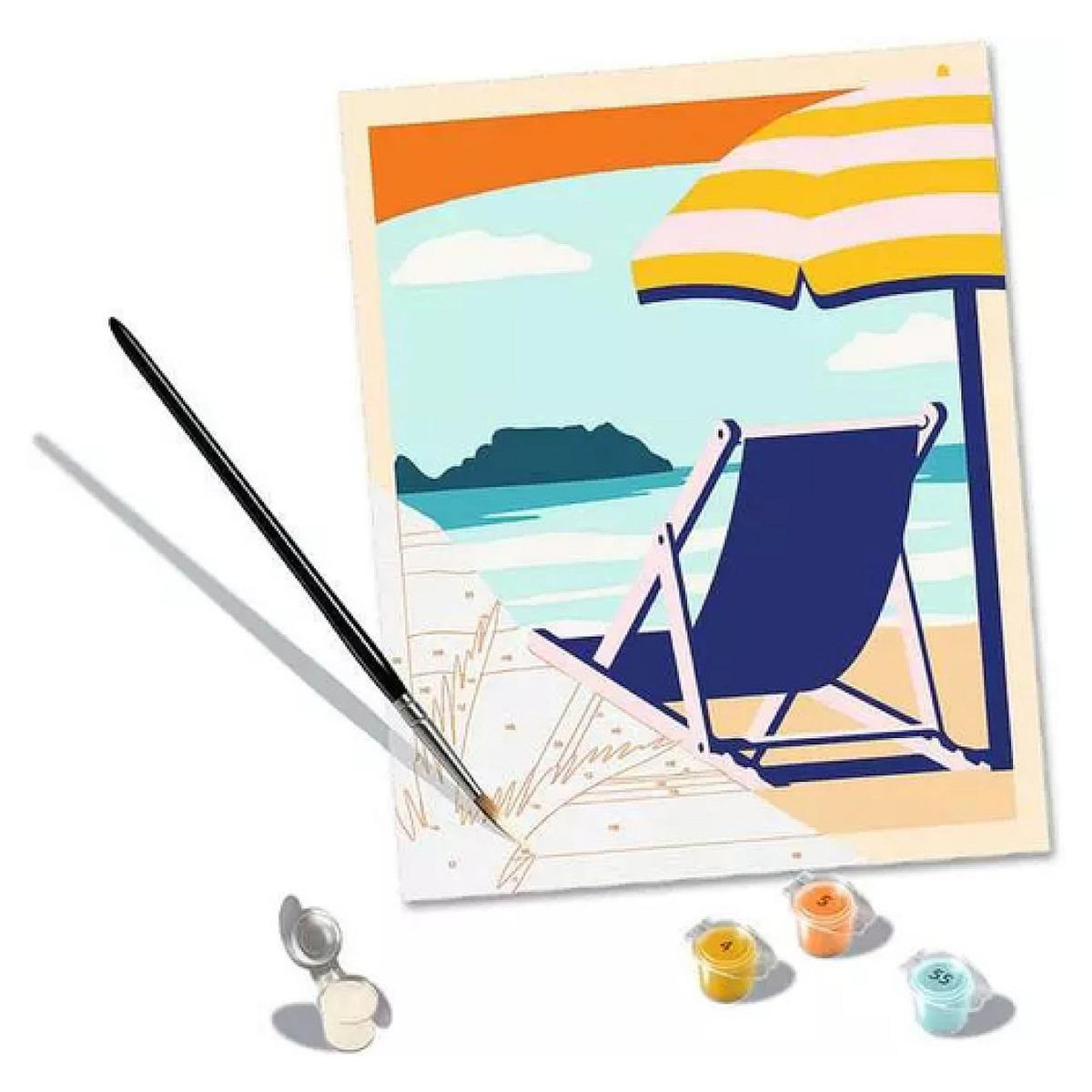 RAVENSBURGER CreArt - 24x30 cm Peinture par numeros pour se detendre sur la Plage