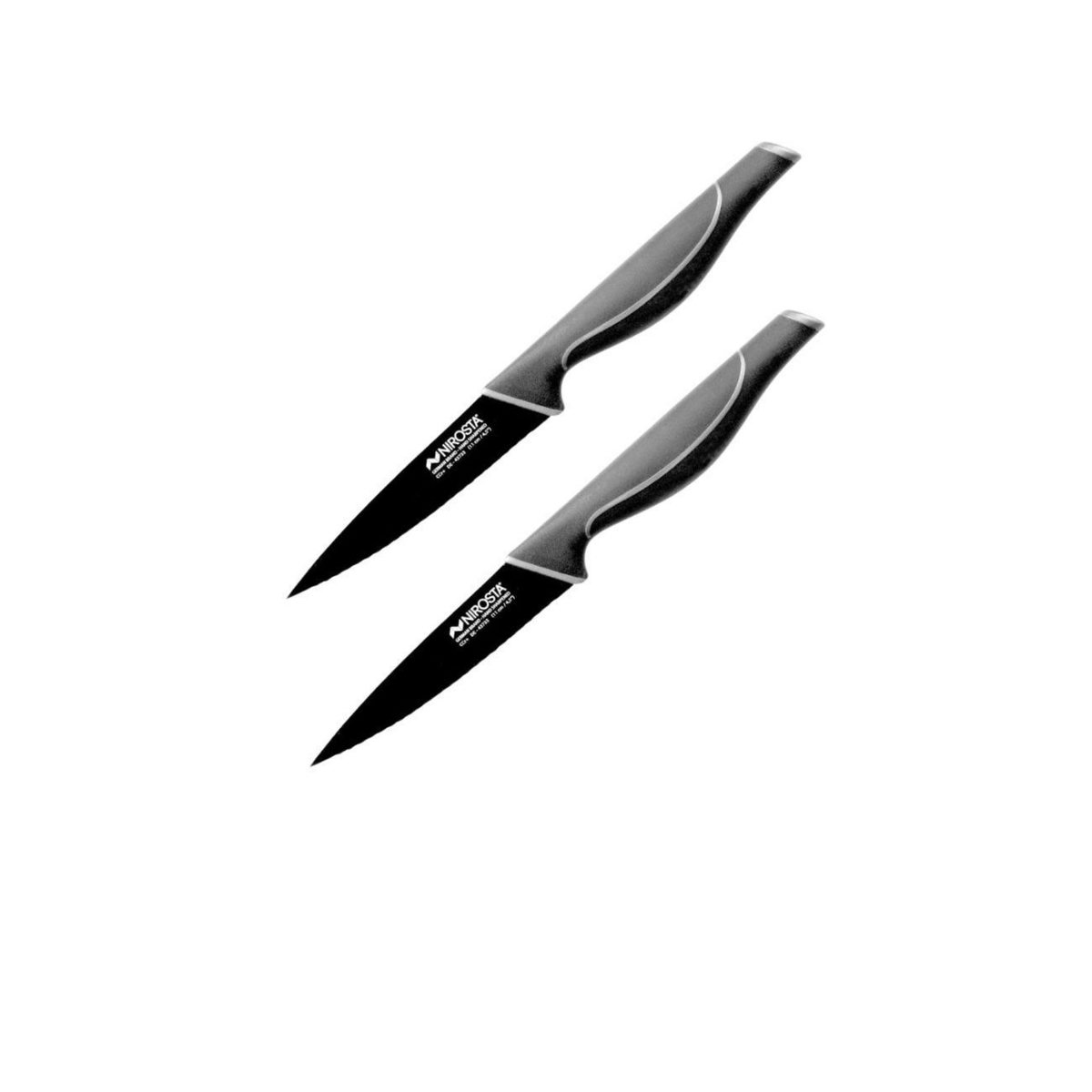 NIROSTA Ensemble de 2 Couteaux de cuisine cranté Nirosta Black Edition