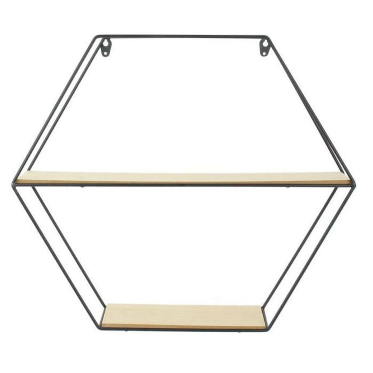 Paris Prix Étagère Murale Design  Hexagonale  46cm Naturel