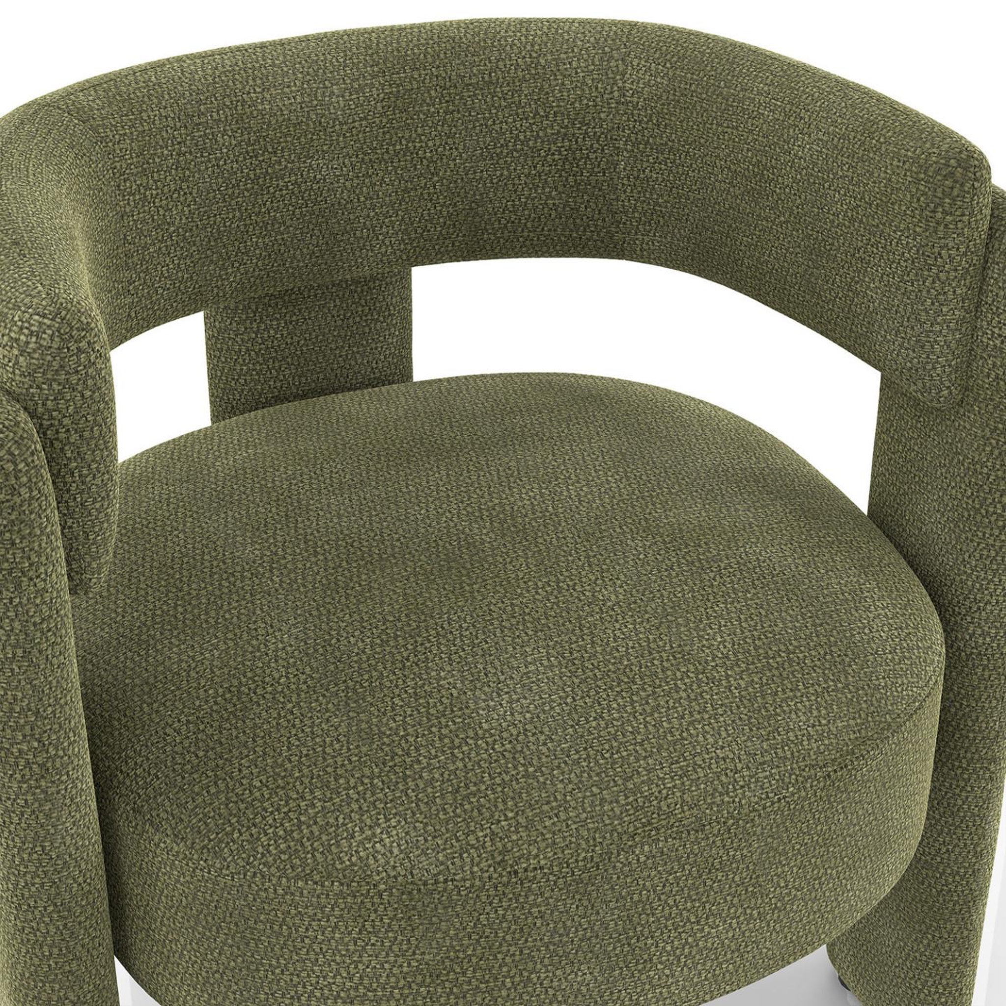 Voir la diapositive 6 : ID MARKET Fauteuil tripode gustave tissu chenille vert