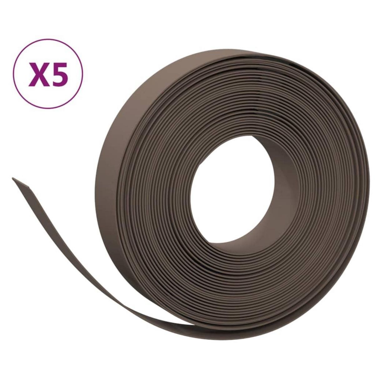 VIDAXL Bordures de jardin 5 pcs marron 10 m 10 cm polyethylene