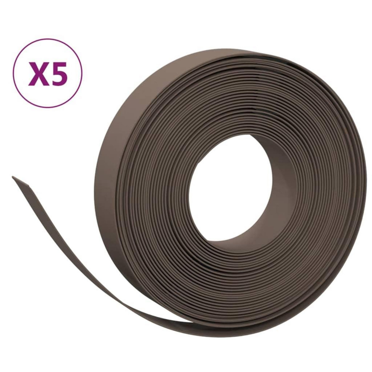 VIDAXL Bordures de jardin 5 pcs marron 10 m 10 cm polyethylene