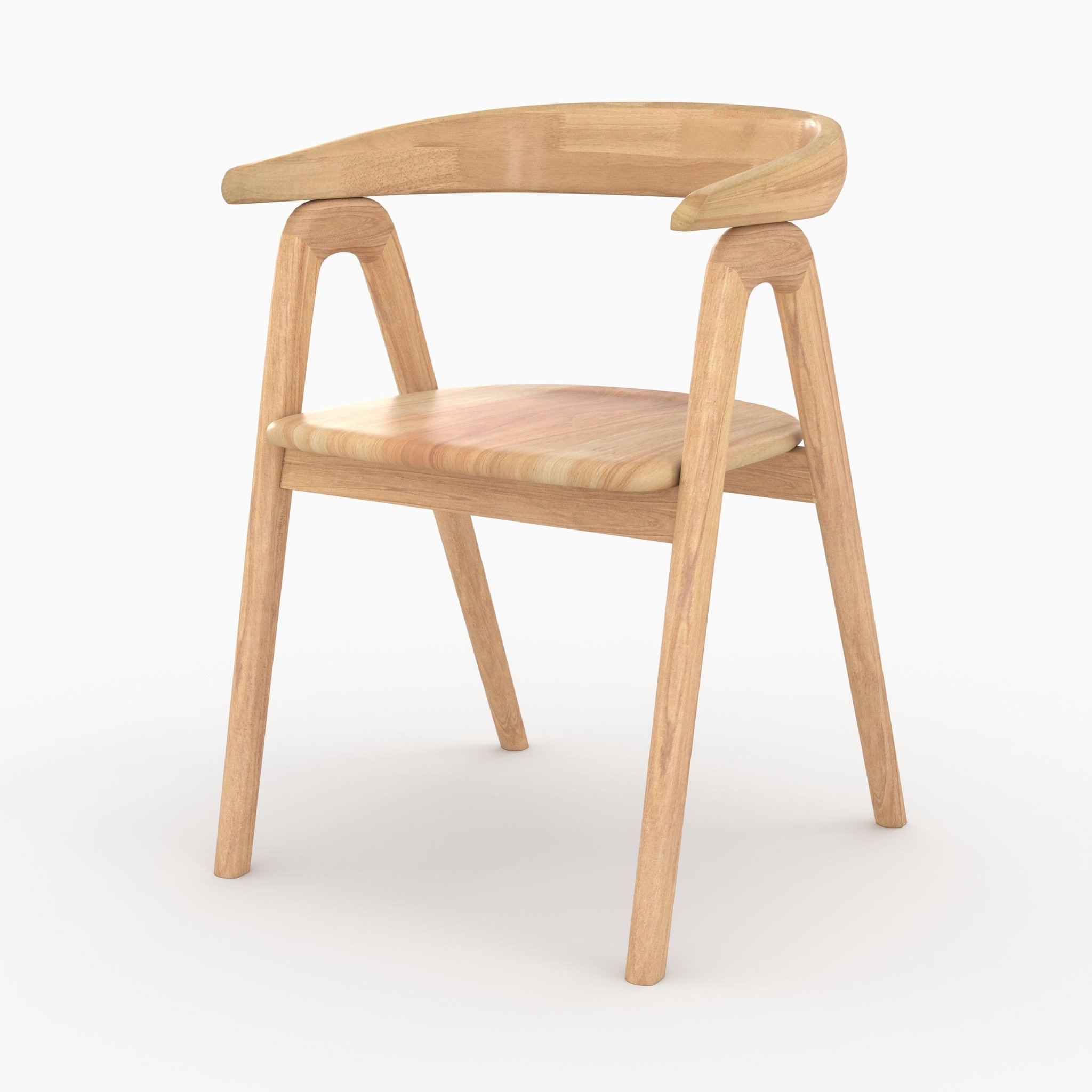 MAISON PAVANE Chaise en bois d'hévéa clair avec accoudoirs-hawa