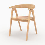 MAISON PAVANE Chaise en bois d'hévéa clair avec accoudoirs-Hawa