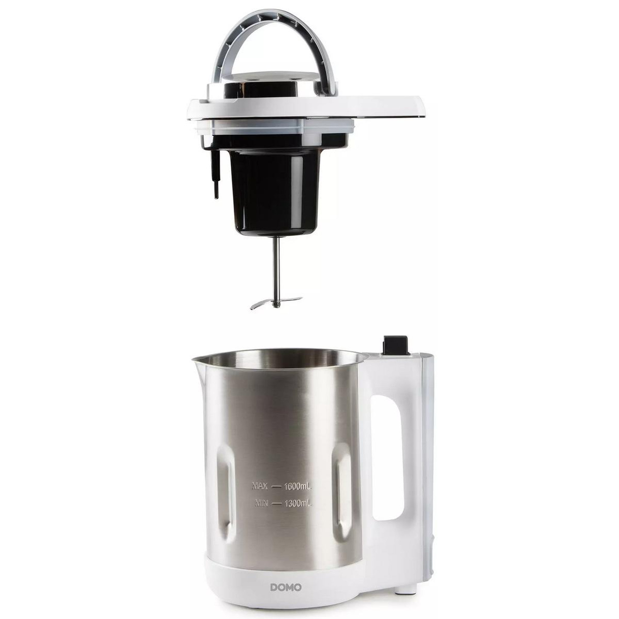 Voir la diapositive 3 : Domo Blender chauffant 1.6l 1000w inox/blanc - do737bl