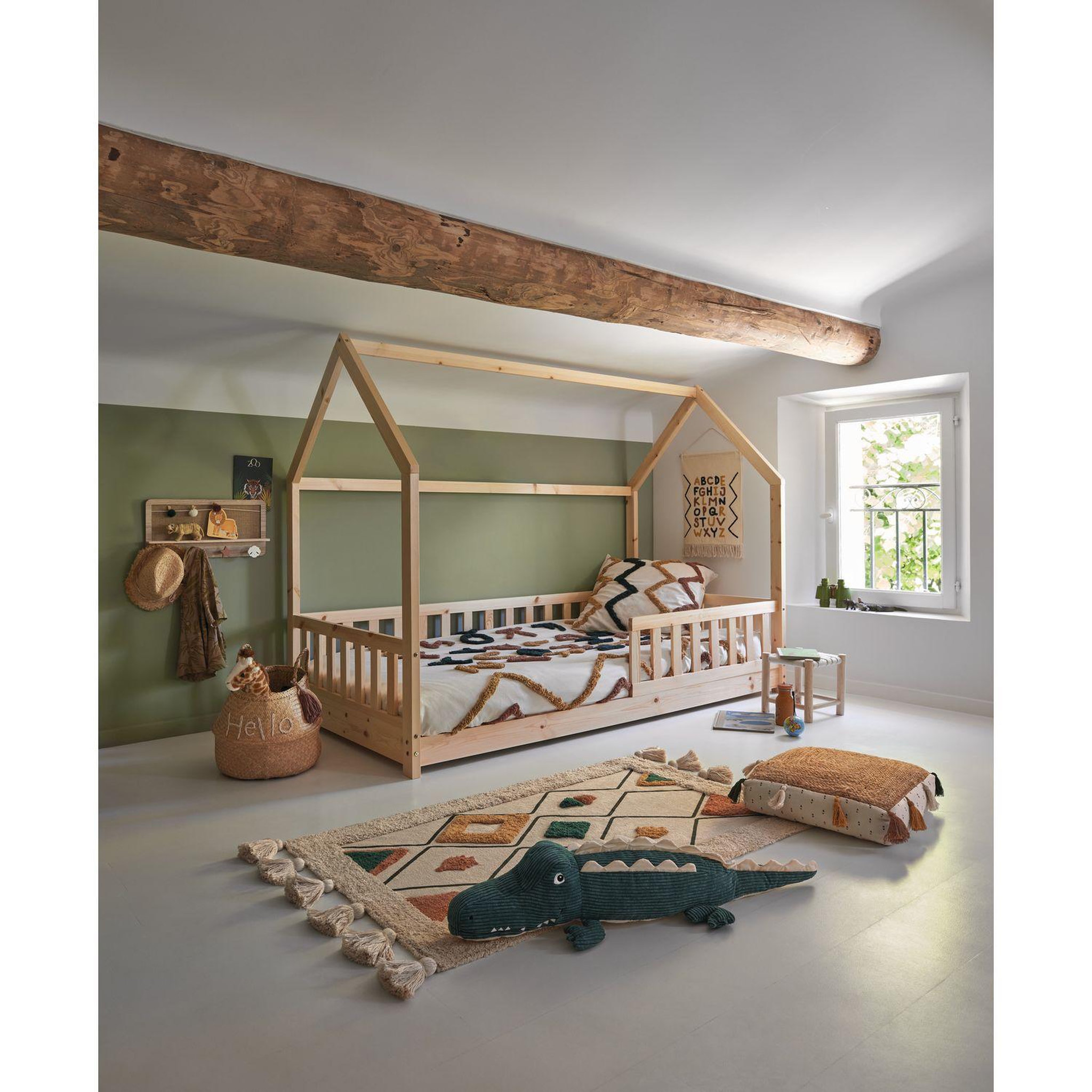Voir la diapositive 5 : Atmosphera Kids Lit cabane bosco pour enfant - 90 x 190 cm - marron