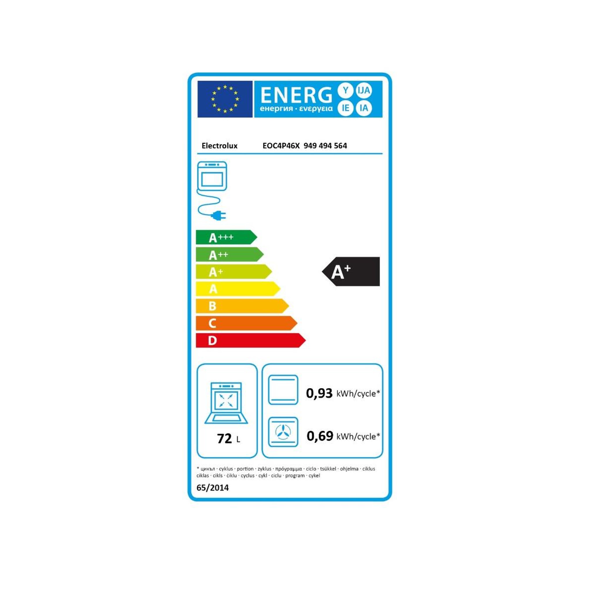 Voir la diapositive 4 : ELECTROLUX Four intégrable combi vapeur 72l 60cm pyrolyse inox - eoc4p46x