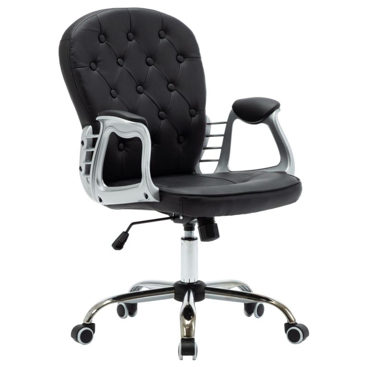 VIDAXL Chaise de bureau pivotante Noir Similicuir