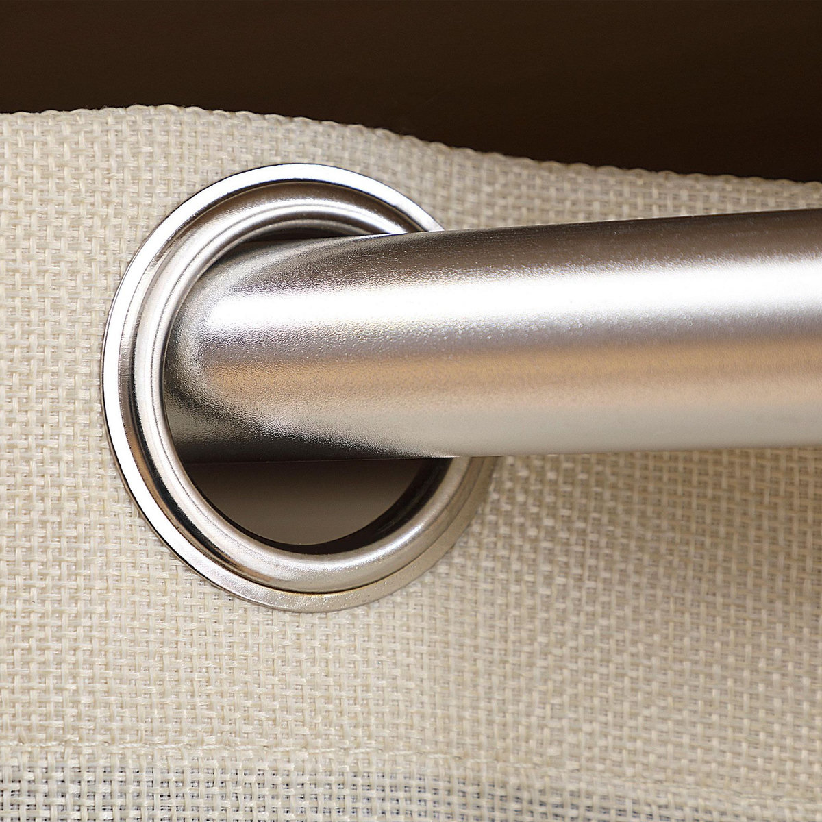 HOMCOM Vestiaire d'entrée - barre de penderie, 3 niches, 3 tiroirs tissu, rideau - panneaux aspect chêne clair polyester gris lin beige