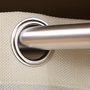 Voir la diapositive 6 : HOMCOM Vestiaire d'entrée - barre de penderie, 3 niches, 3 tiroirs tissu, rideau - panneaux aspect chêne clair polyester gris lin beige