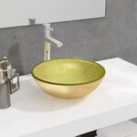 VIDAXL Lavabo Verre trempe 35x12 cm Dore