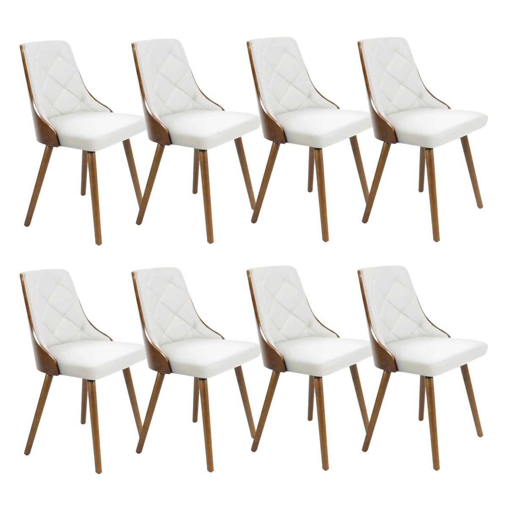 Paris Prix Lot de 8 chaises scandinave  cargo  79cm noisette & blanc