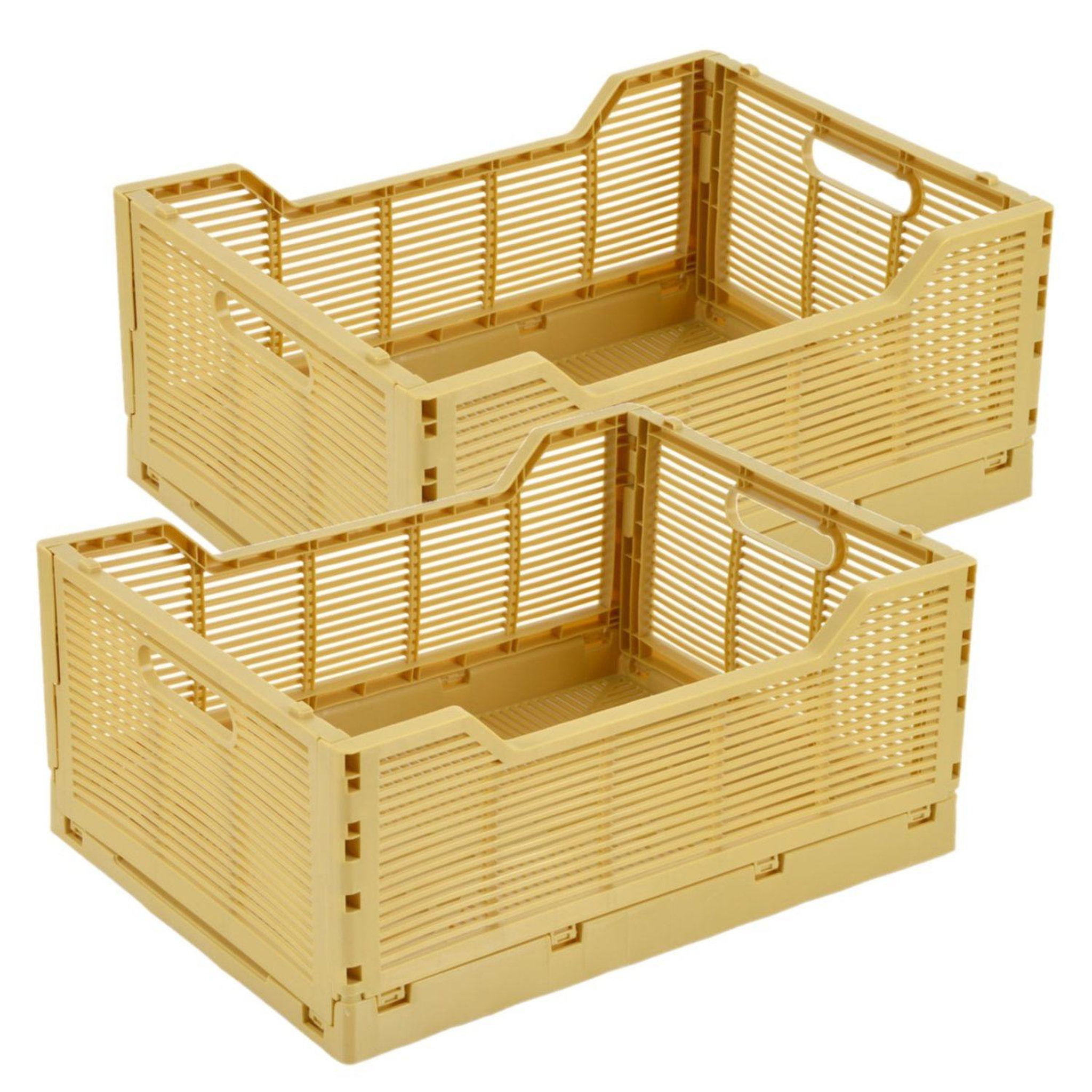 Voir la diapositive 1 : HOMEA Lot de 2 cagettes pliables FOLDY