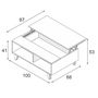 Voir la diapositive 5 : Table basse avec plateau central relevable ZAI, blanc brillant et chêne