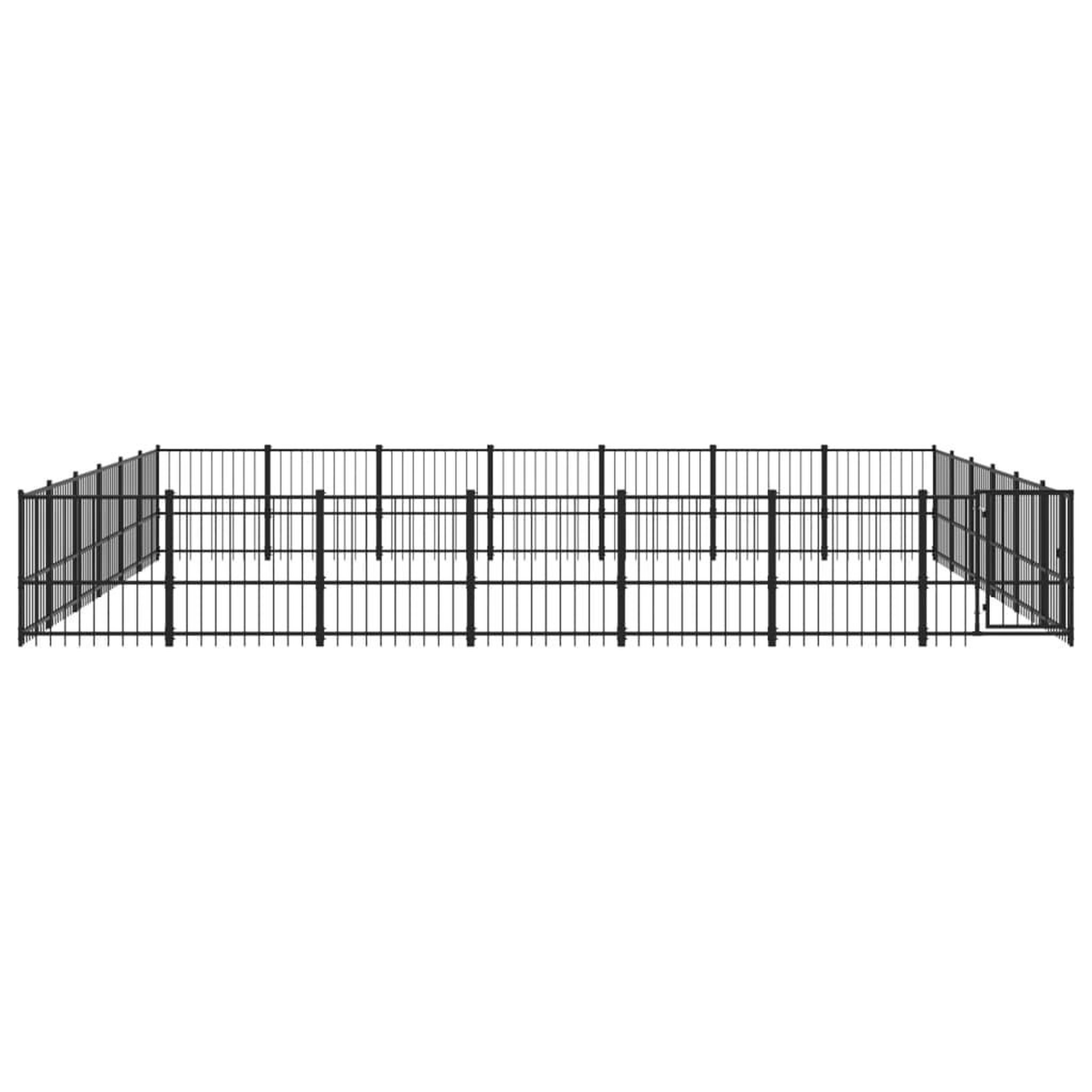 Voir la diapositive 3 : VIDAXL Chenil d'exterieur pour chiens Acier 39,52 m²