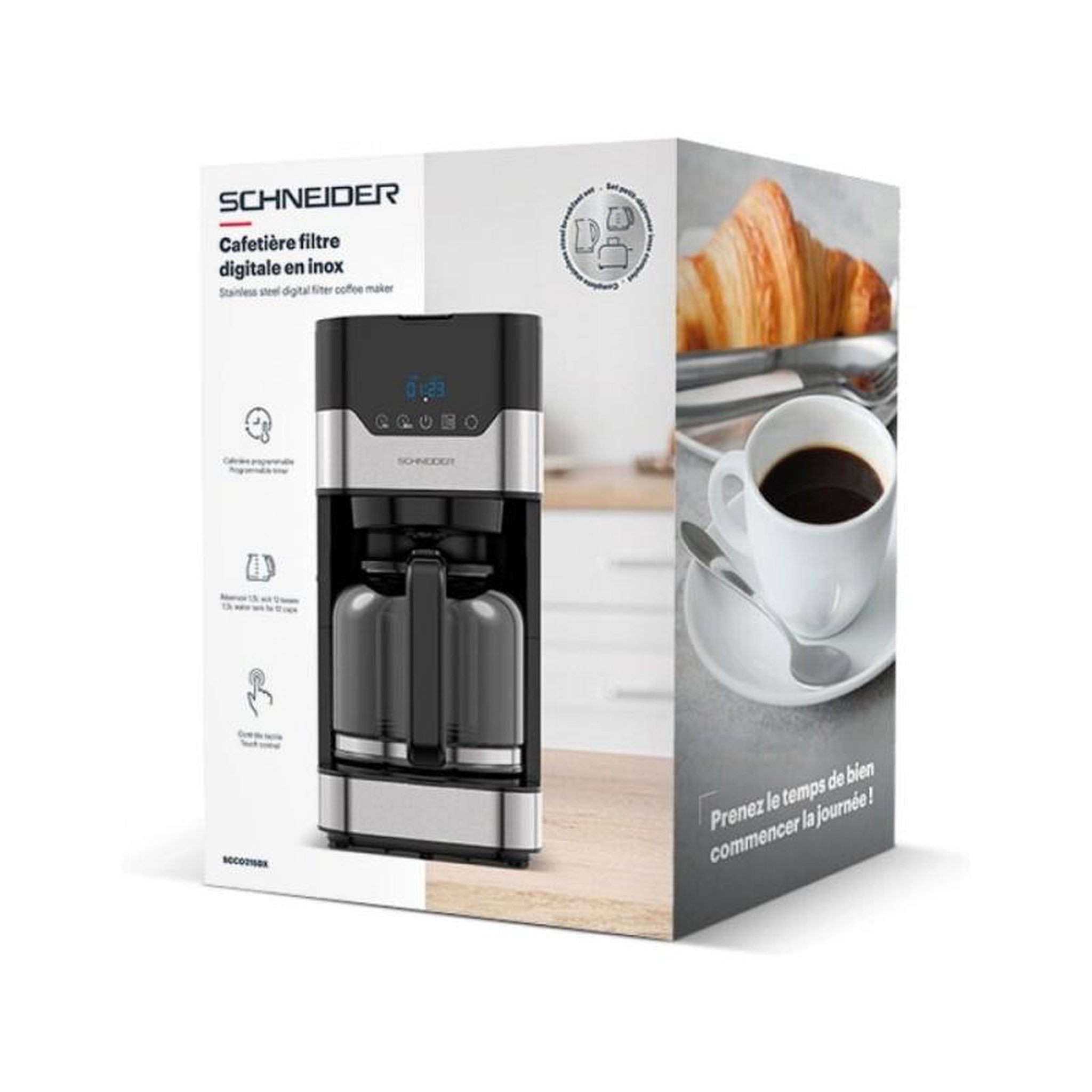 Voir la diapositive 5 : SCHNEIDER Cafetière filtre 1,5l programmable scco215dx schneider