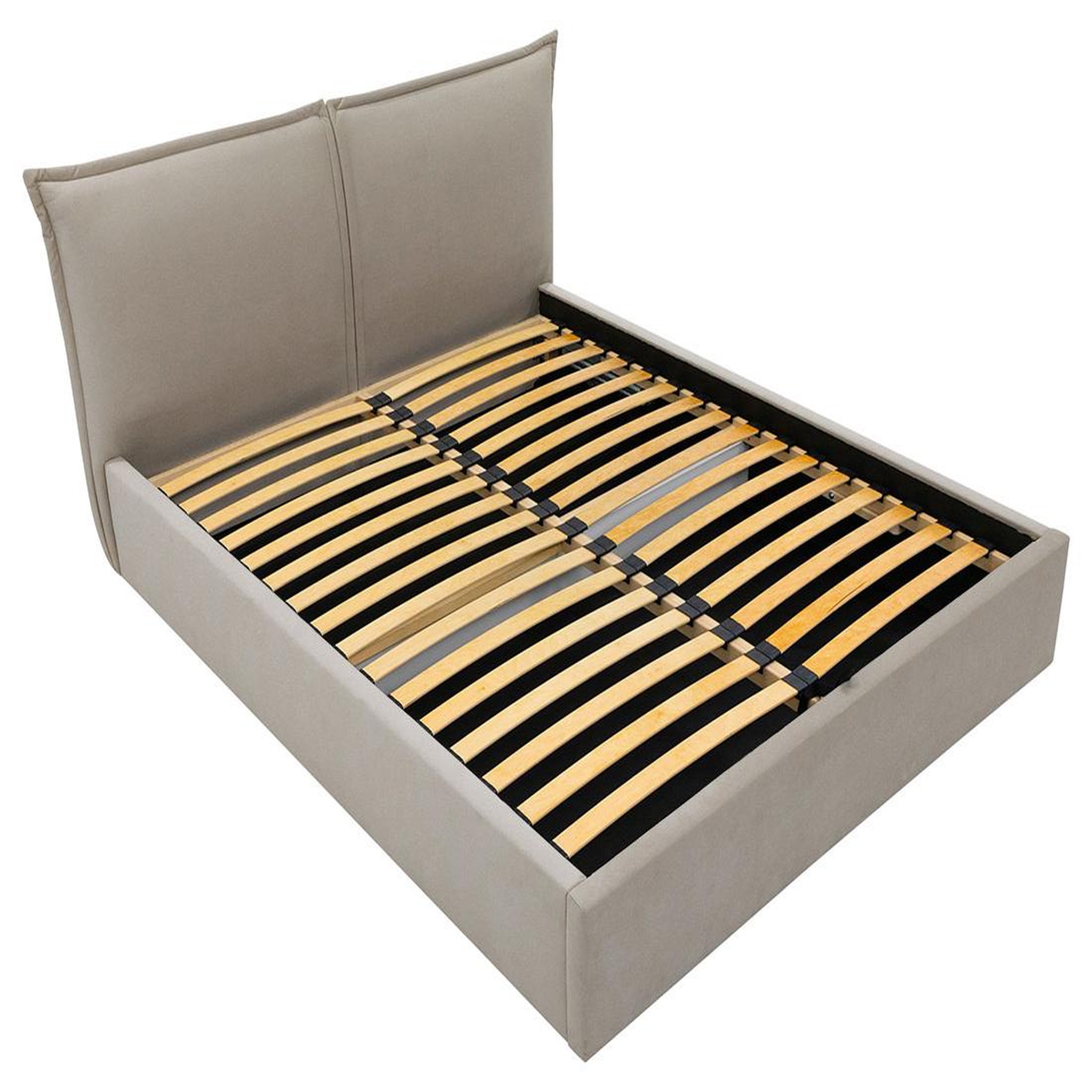 Voir la diapositive 3 : BEST MOBILIER John - lit coffre - 160x200 cm - en velours - sommier inclus