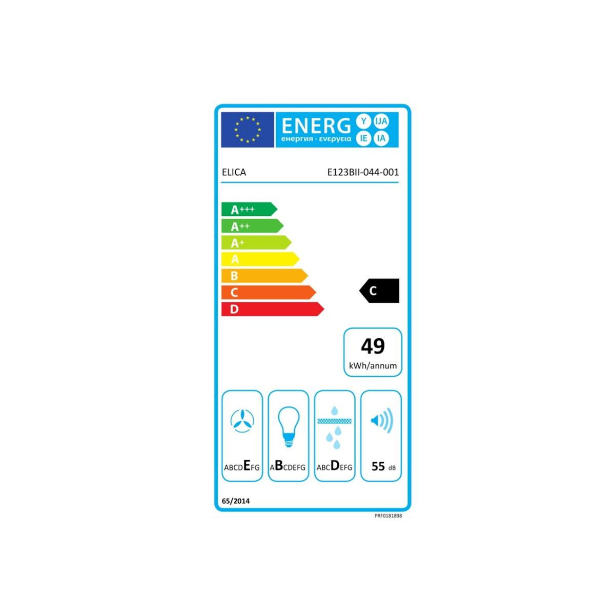 ELICA Hotte télescopique 90cm 225m3/h gris - PRF0181898