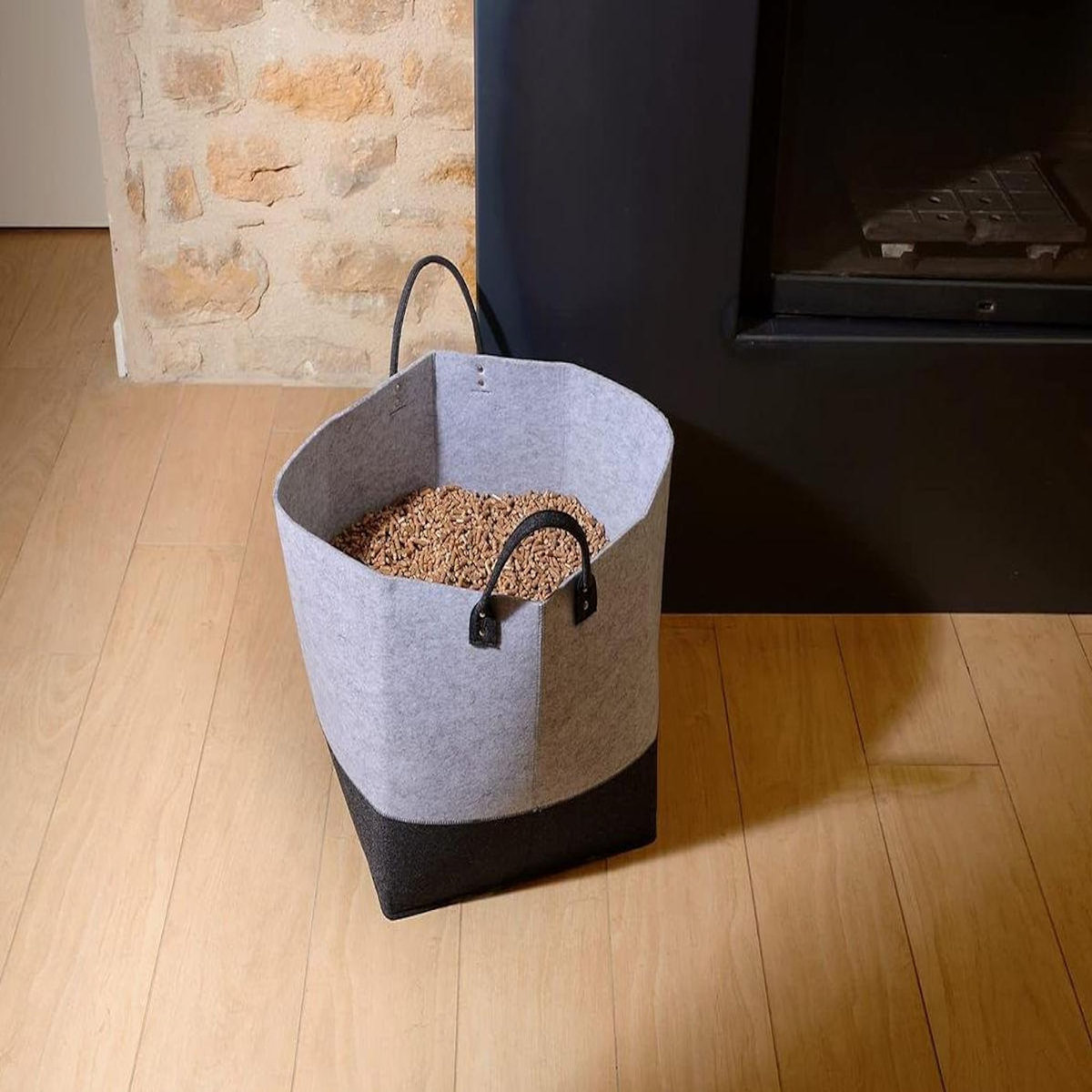 Eda Sac à granulés feutrine 60L Jura Montania - 40 x 40 x 40 cm - Eda