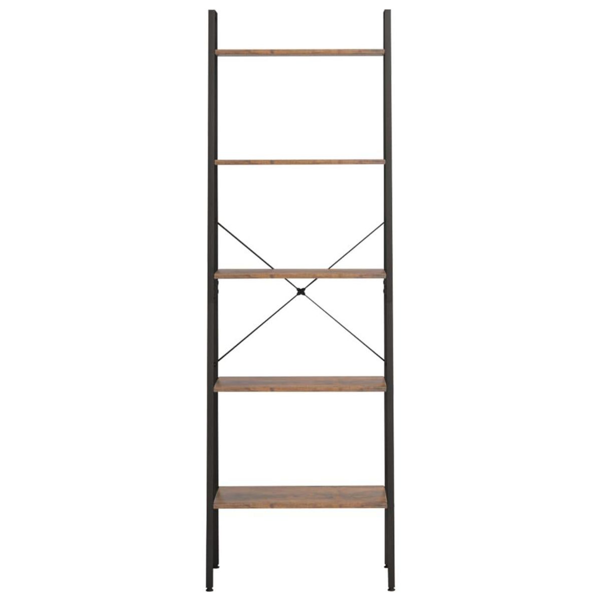 VIDAXL Etagere sur pied 5 niveaux Marron fonce et noir 56x35x174 cm