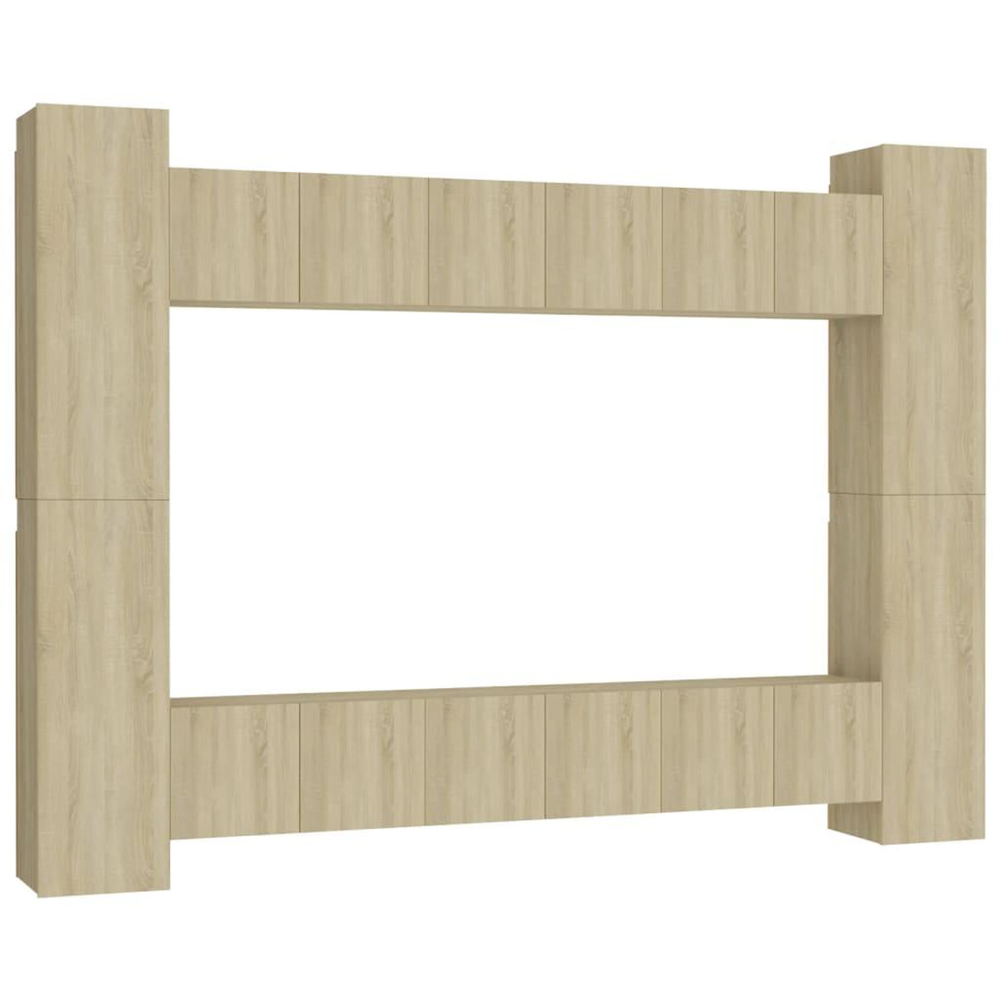 Voir la diapositive 2 : VIDAXL Ensemble de meubles TV 10 pcs Chene sonoma Bois d'ingenierie